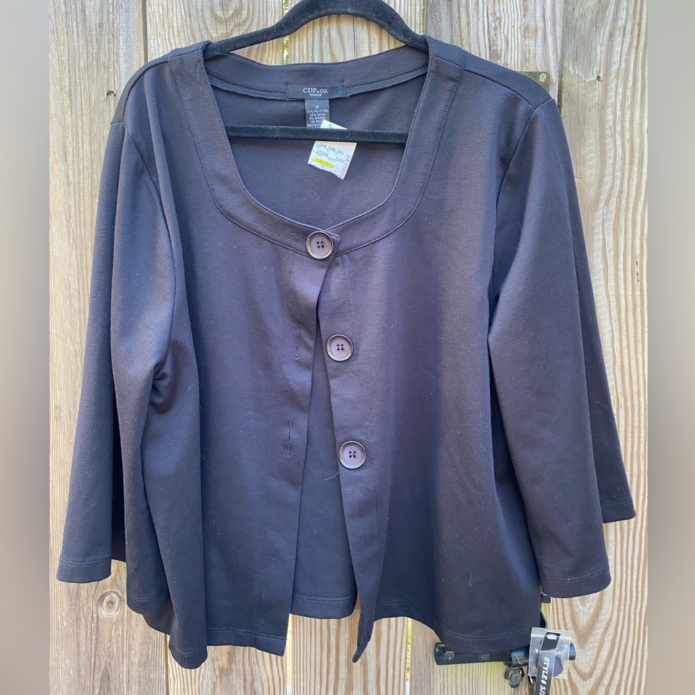 CDP & Co Black Cardigan Jacket  Women’s 1X NWT NEW